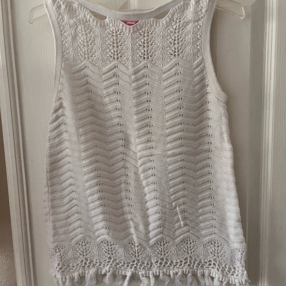 Lilly Pulitzer White Crochet Tank